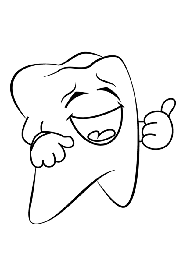 نقاشی کارتونی دندان خوشحال برای کودکان