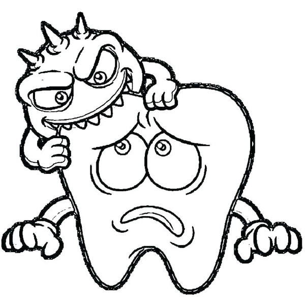  نقاشی کارتونی دندان کرم خورده برای کودکان