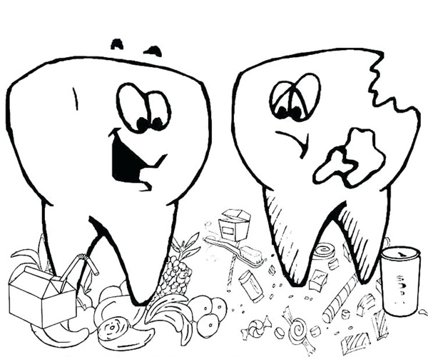 نقاشی کارتونی دندان برای کودکان