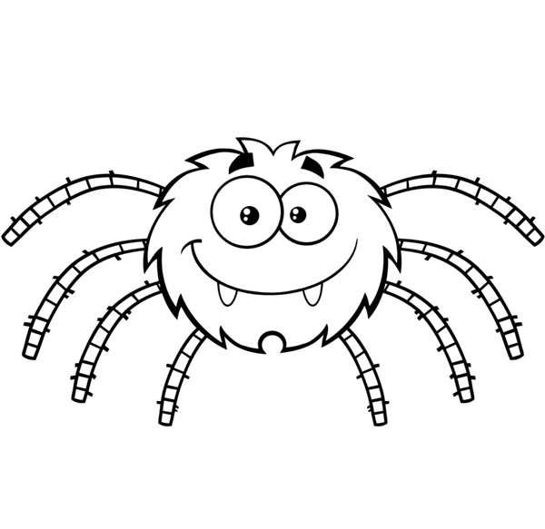  نقاشی با نمک کارتونی عنکبوت برای کودکان برای رنگ‌آمیزی