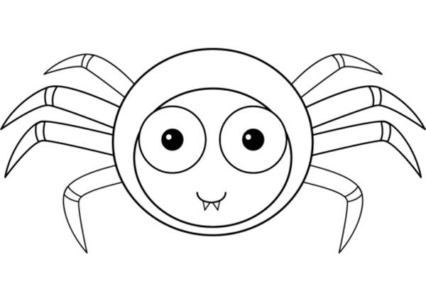 نقاشی عنکبوت با مزه برای کودکان برای رنگ‌آمیزی