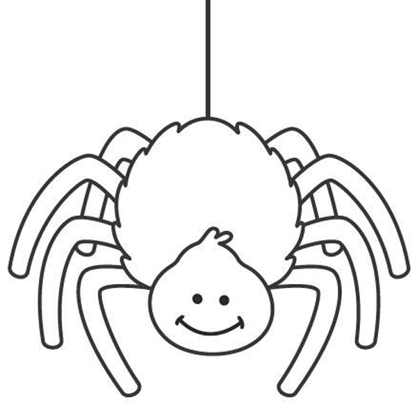 نقاشی عنکبوت بازیگوش برای کودکان برای رنگ‌آمیزی