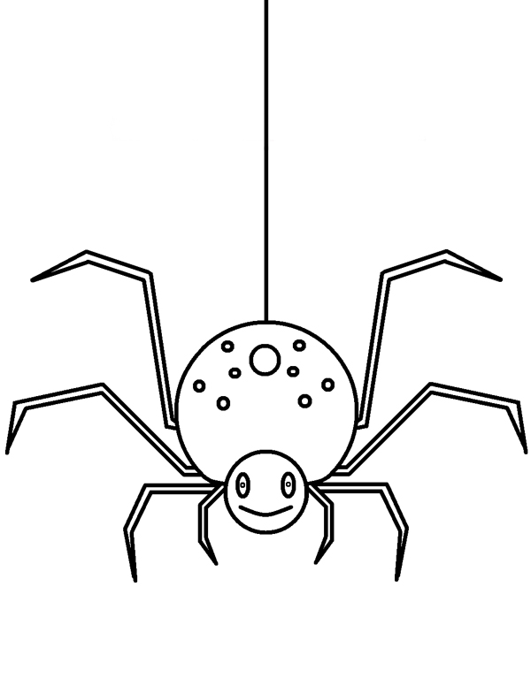 نقاشی عنکبوت کارتونی برای کودکان برای رنگ‌آمیزی