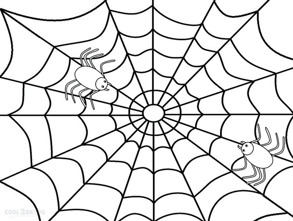 نقاشی عنکبوت‌ها در تار عنکبوت برای کودکان برای رنگ‌آمیزی