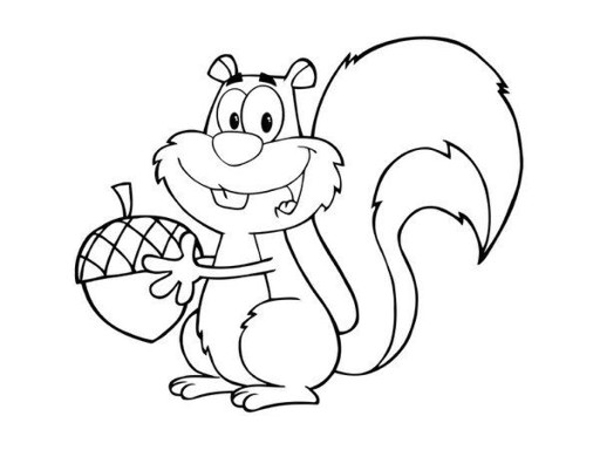 نقاشی کارتونی سنجاب بازیگوش برای کودکان