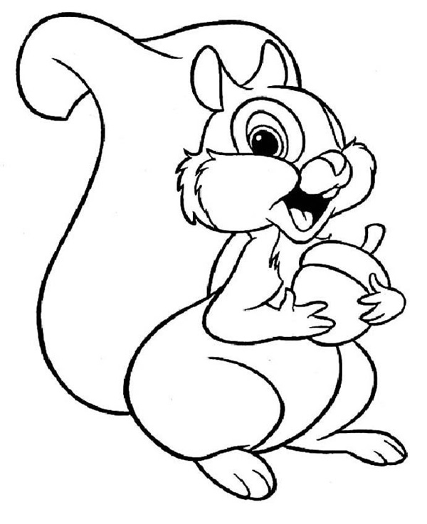 نقاشی کارتونی زیبای سنجاب برای کودکان