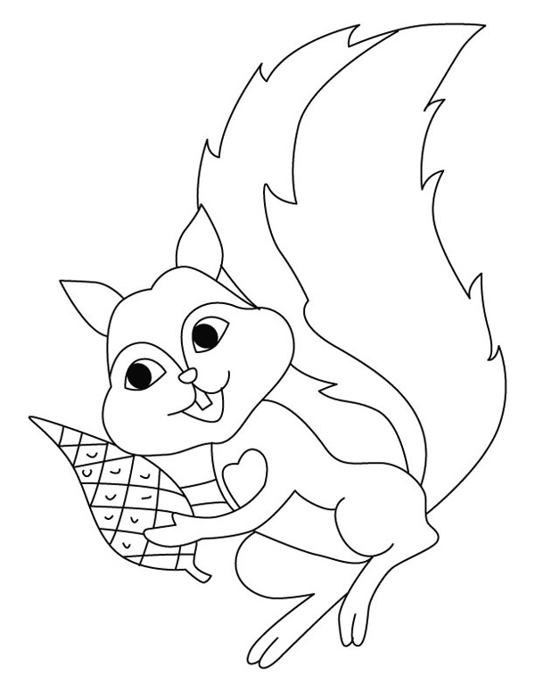 نقاشی سنجاب کارتونی برای رنگ‌آمیزی