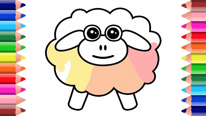 نقاشی گوسفند برای کودکان