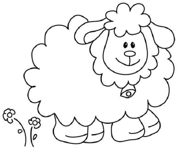 نقاشی کودکانه گوسفند مهربون