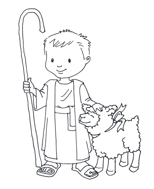 نقاشی گوسفند و چوپون مهربون برای رنگ آمیزی