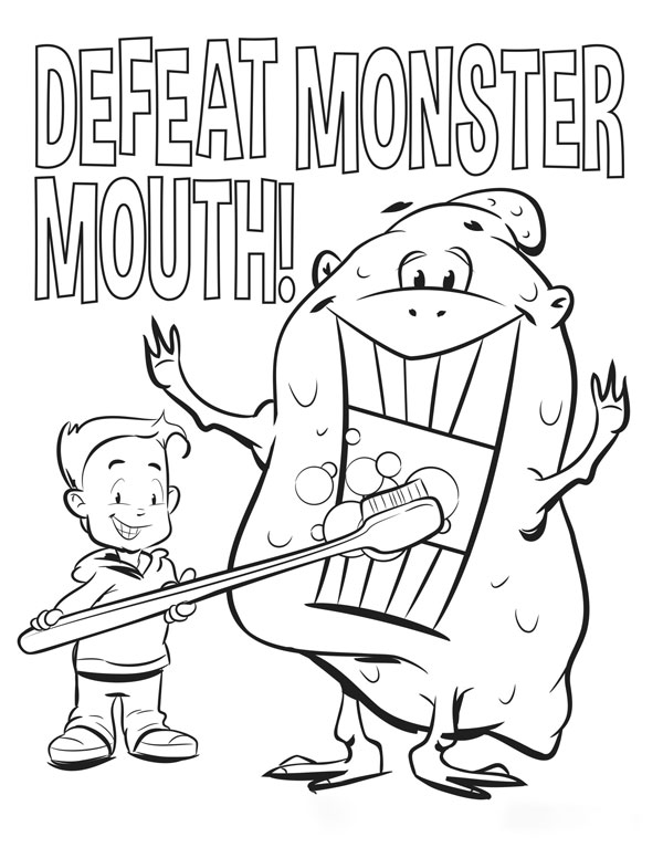  نقاشی مسواک زدن دندان برای بهداشت فردی کودکان برای رنگ‌آمیزی