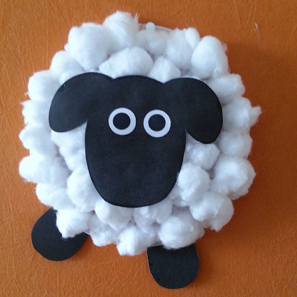 کاردستی گوسفند با فوم و پنبه