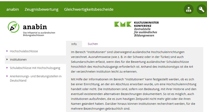 کار در آلمان؛ سایت KMK.ANABIN.ORG