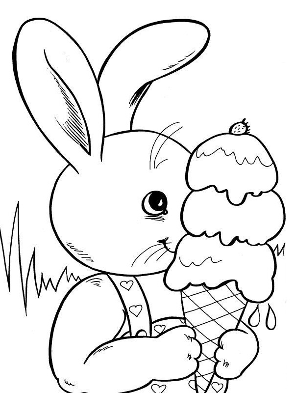 نقاشی خرگوش و هویج برای رنگ آمیزی