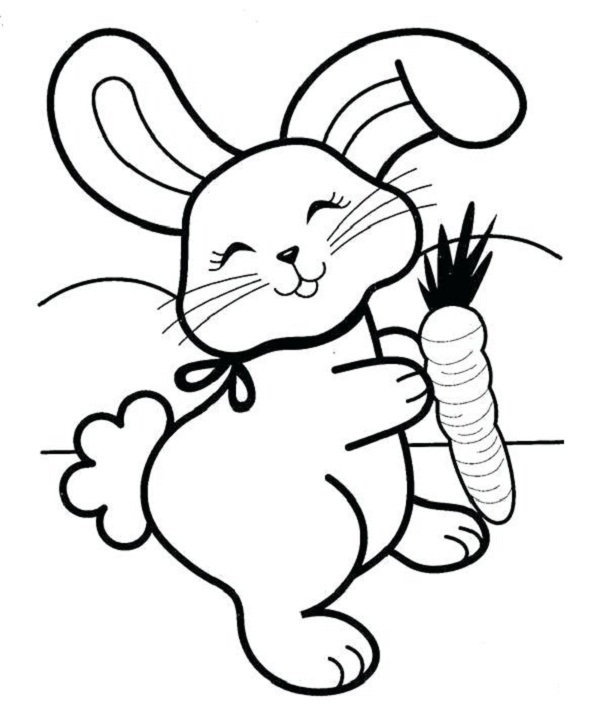 نقاشی خرگوش و هویج برای رنگ آمیزی