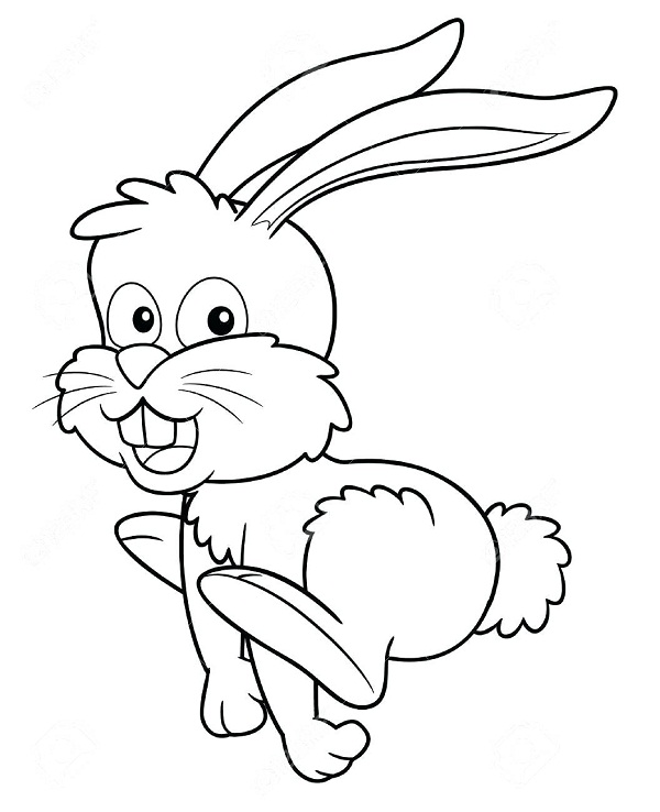 نقاشی خرگوش بازیگوش برای رنگ آمیزی