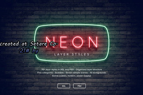 اثر نئونی با اکشن Neon Layer Styles