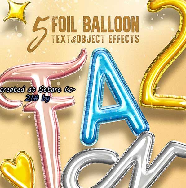 3D Foil Balloon Text Effects for Photoshop