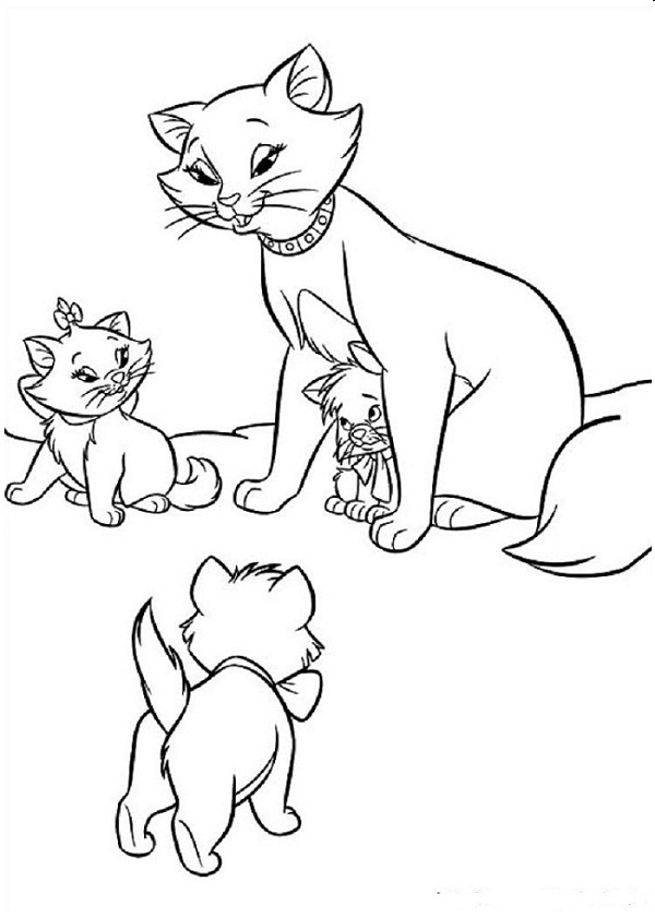 نقاشی گربه های اشرافی برای رنگ آمیزی