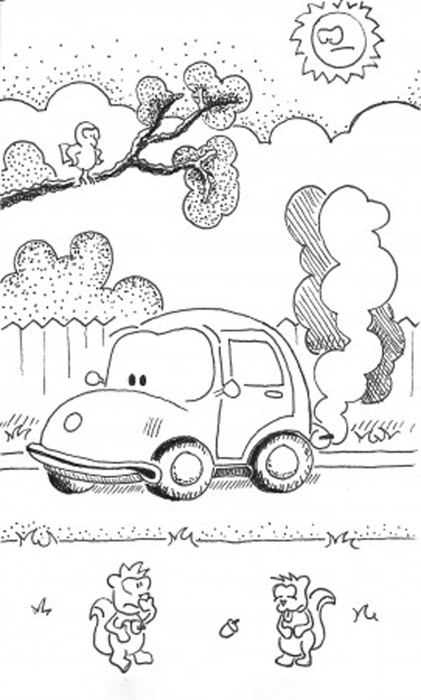 نقاشی آلودگی هوا با خودروهای شخصی