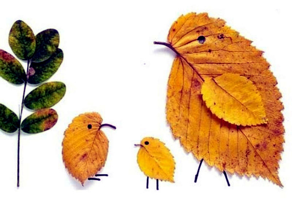 ایده‌های متنوع برای ساخت کاردستی پرنده با برگ درخت