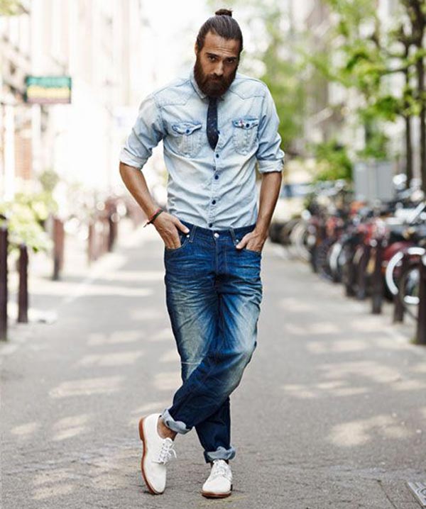پیراهن جین مردانه و شلوار جین مام استایل