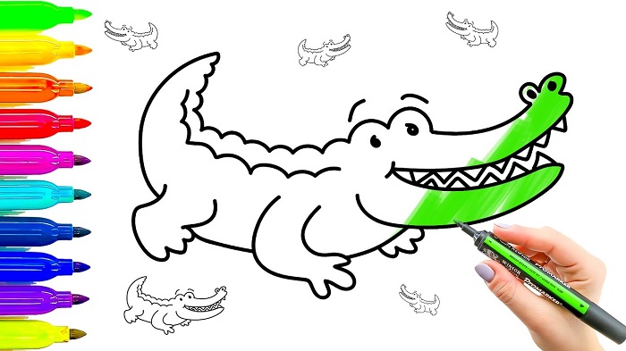 نقاشی تمساح برای کودکان