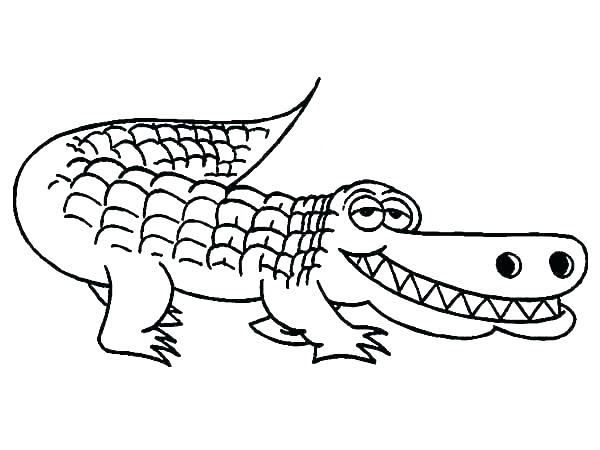 نقاشی کودکانه تمساح برای رنگ آمیزی