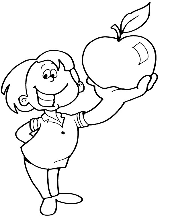 نقاشی سیب و کودک