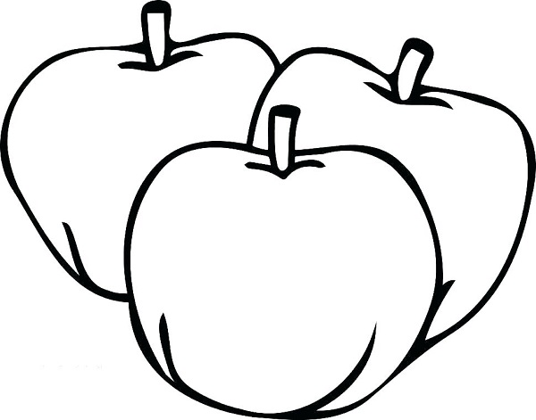 نقاشی سیب خوشمزه برای رنگ آمیزی