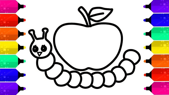 نقاشی سیب برای کودکان