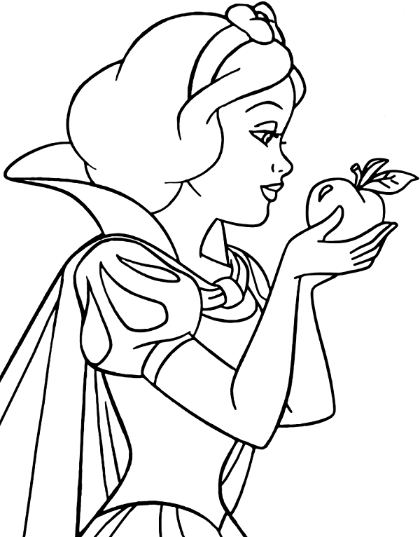 نقاشی کودکانه سیب سمی و سفید برفی
