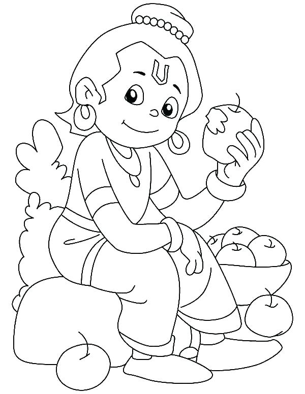 نقاشی سیب خوردن دختربچه