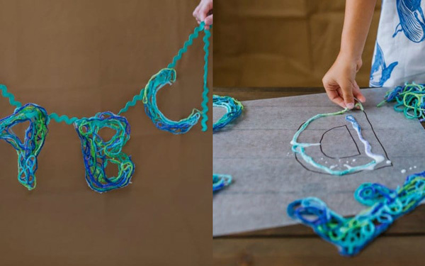ساخت حروف الفبا با کاموا برای ساخت انواع کاردستی مهد کودک