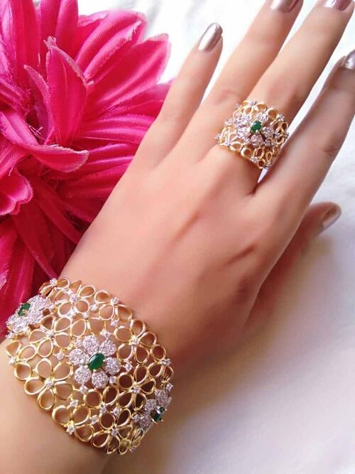 ست انگشتر و دستبند طلا زنانه