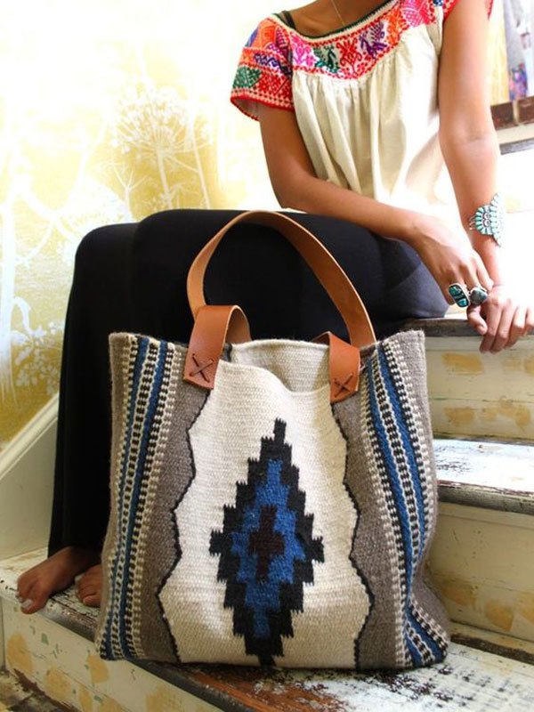 کیف سنتی زنانه دستی بزرگ گلیمی 