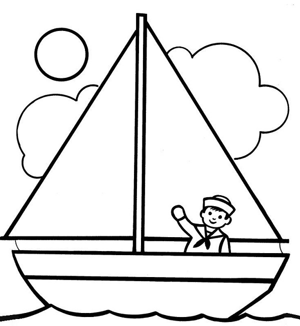 نقاشی قایق بادبانی برای رنگ آمیزی