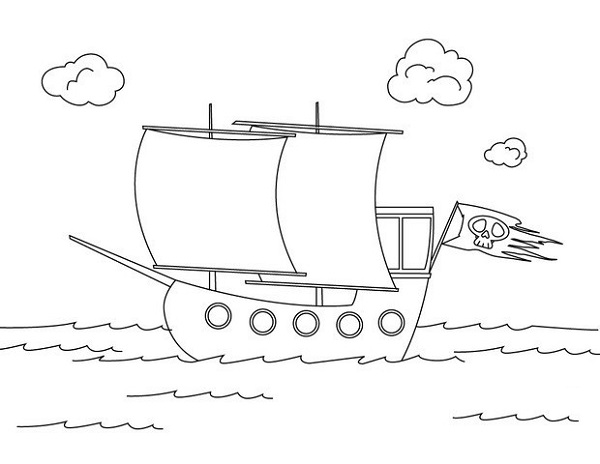 نقاشی قایق دزدان دریایی
