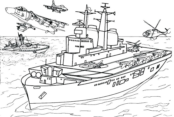 نقاشی کشتی جنگی