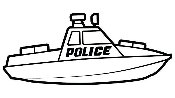 نقاشی قایق پلیس برای کودکان