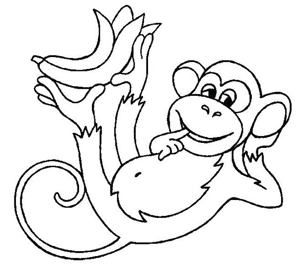 نقاشی میمون و موز خوشمزه