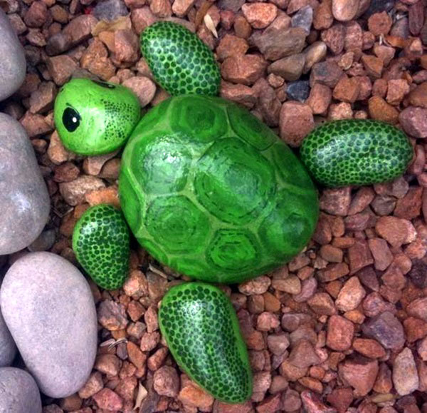 خلاقیت با سنگ؛ لاک‌پشت