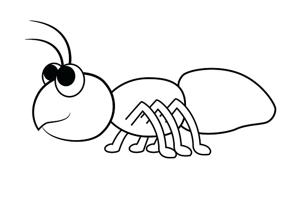 نقاشی مورچه بامزه برای رنگ آمیزی