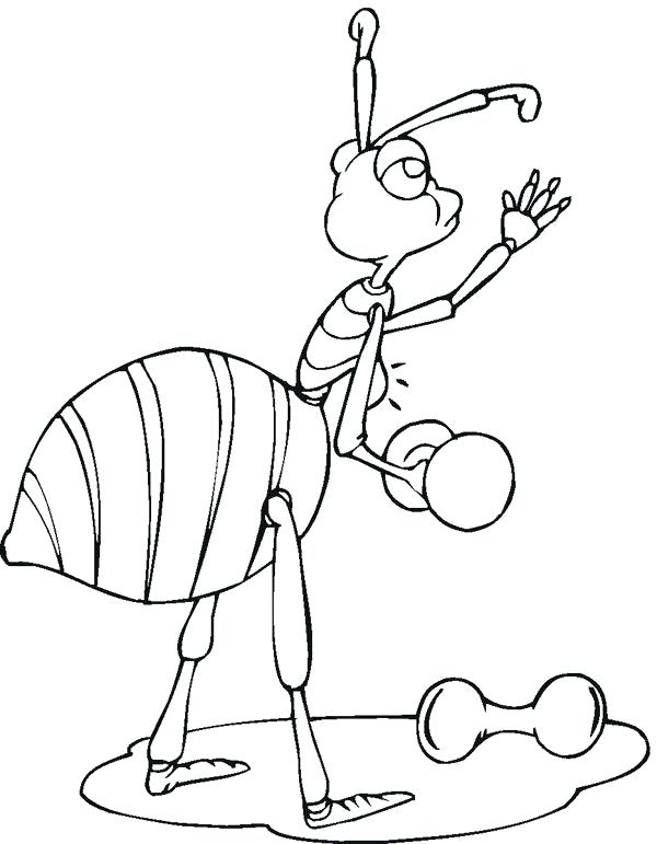 نقاشی مورچه ورزشکار برای رنگ آمیزی