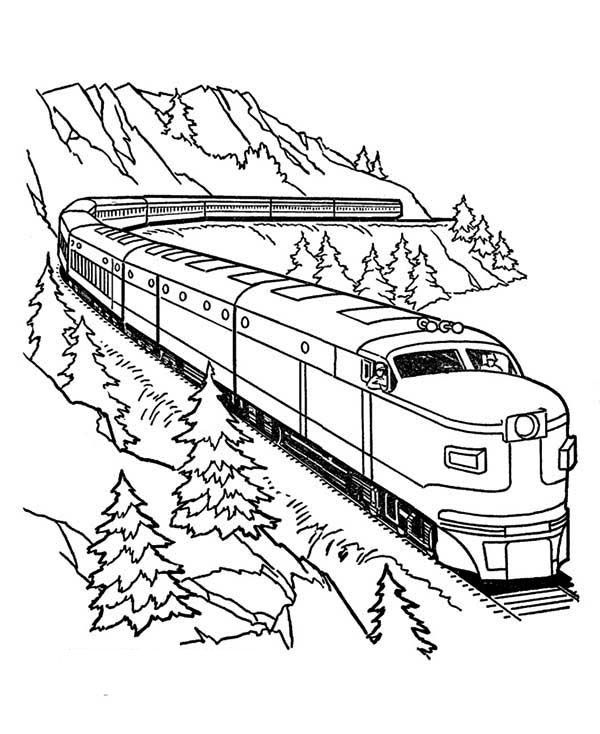 نقاشی کودکانه قطار برای رنگ آمیزی