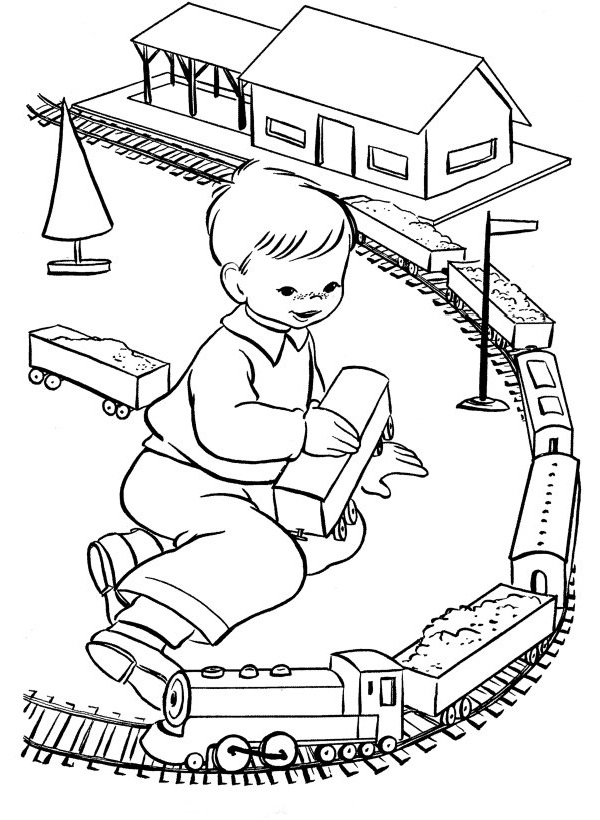 نقاشی قطار کودکانه