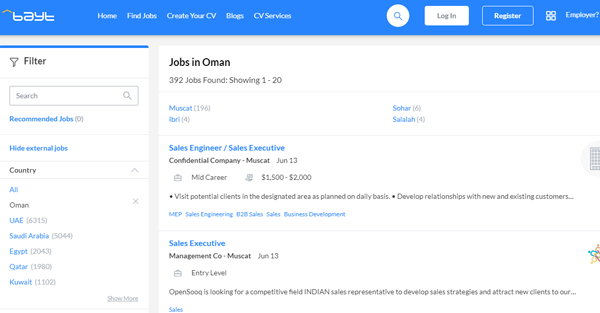 سایت BAYT.com برای پیدا کردن کار در عمان