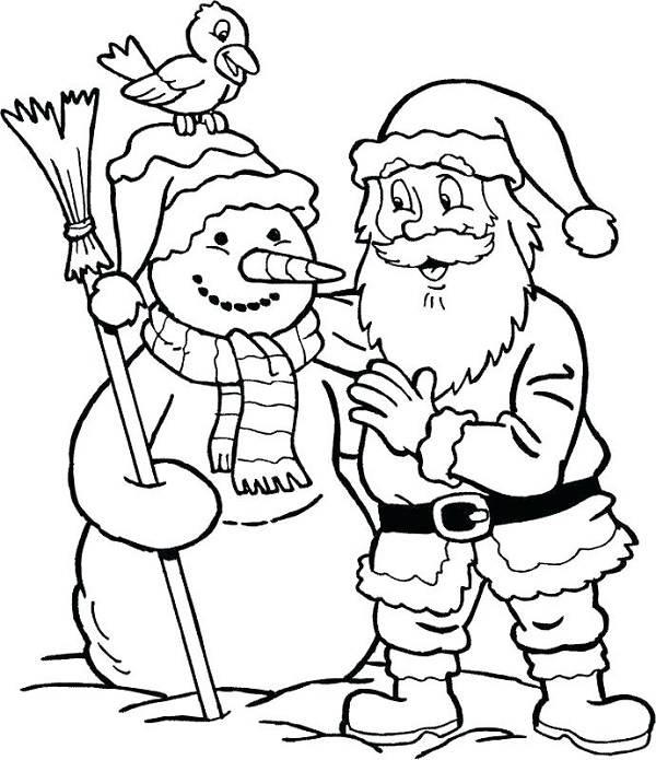 نقاشی آدم برفی و بابانوئل برای کودکان