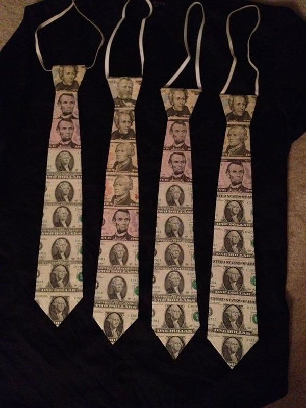 ایده‌های متنوع تزیین پول به شکل کراوات