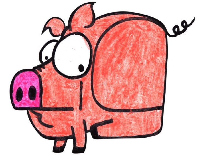 نقاشی خوک برای کودکان